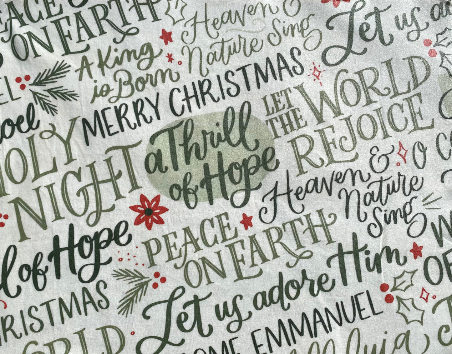 Christmas Words - Beeswax Food Wraps XL Single