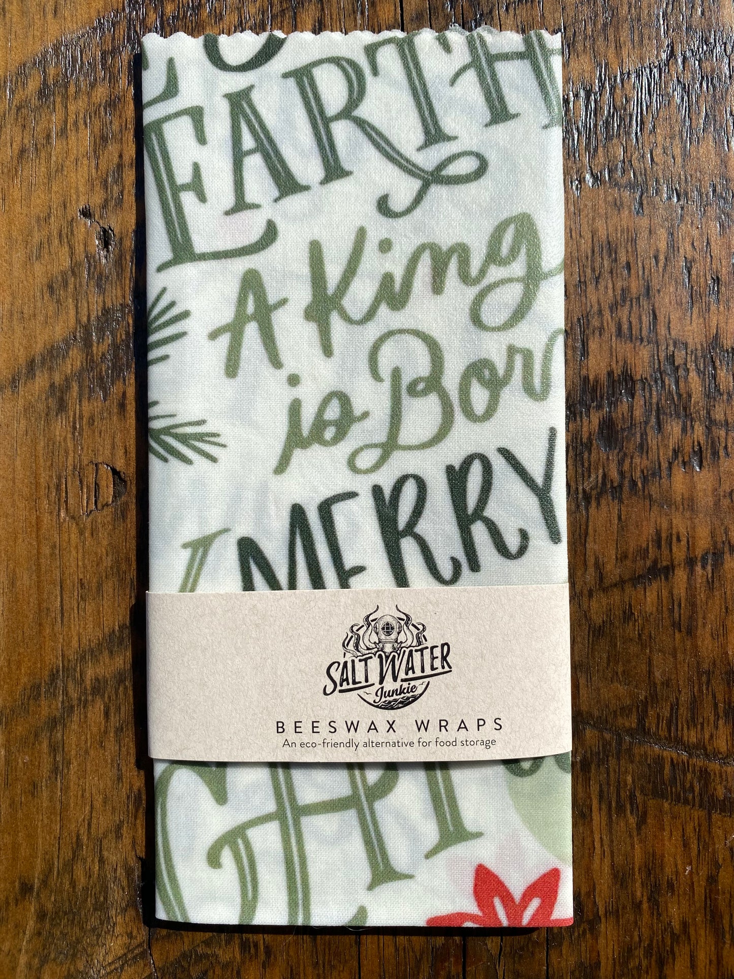 Christmas Words - Beeswax Food Wraps XL Single