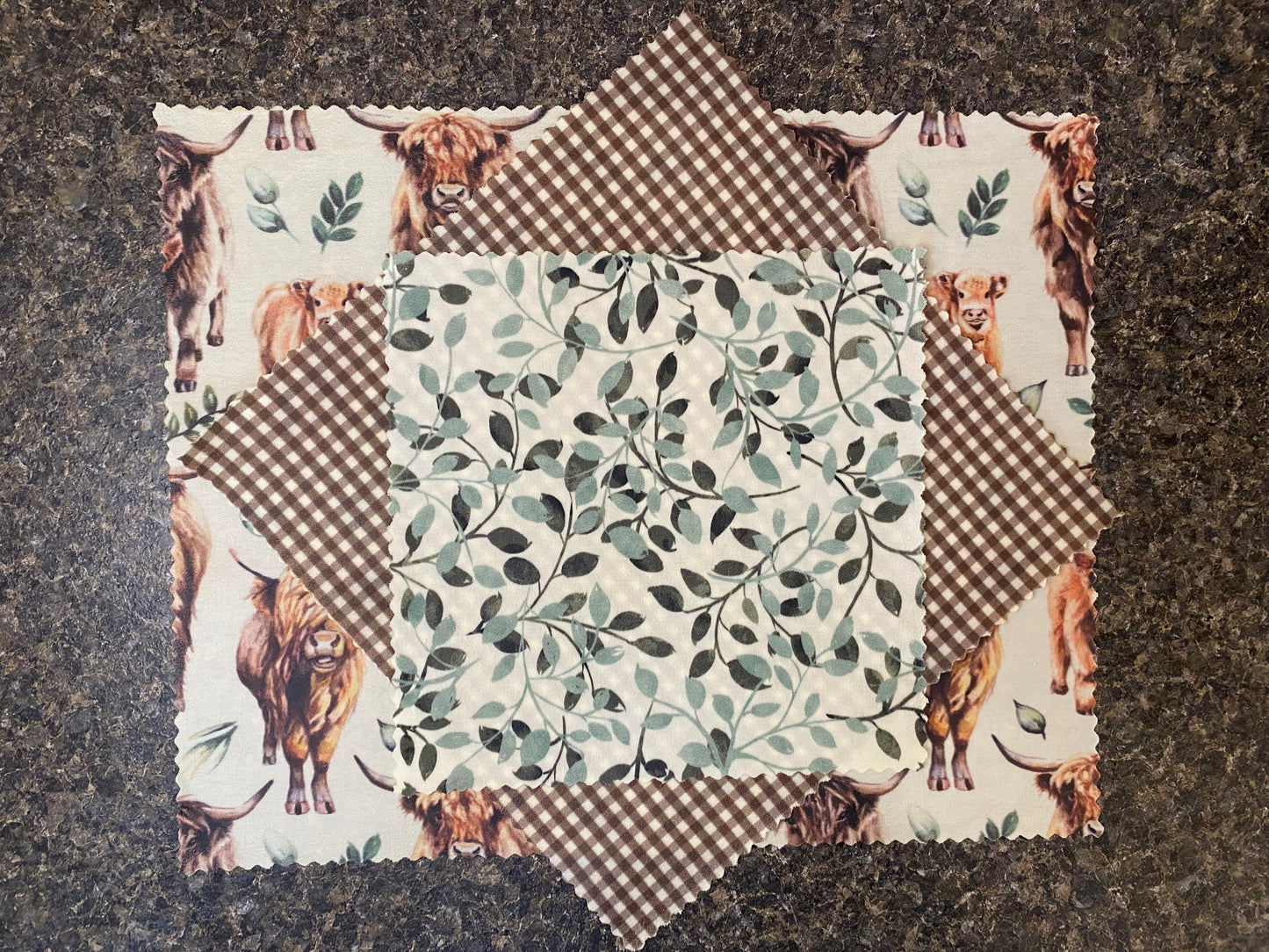 Highland Cow - Trio Set Of Beeswax Food Wraps