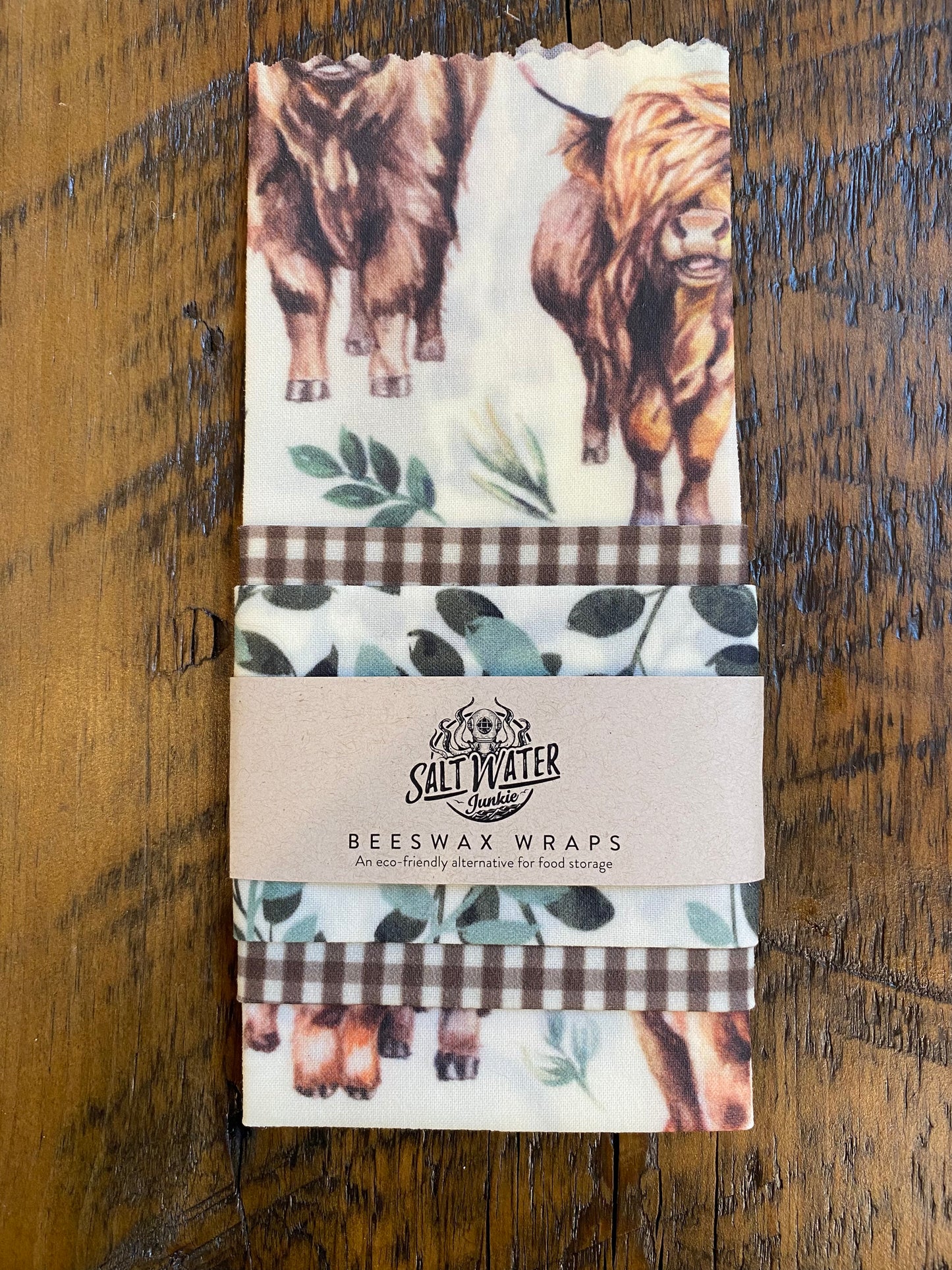 Highland Cow - Trio Set Of Beeswax Food Wraps