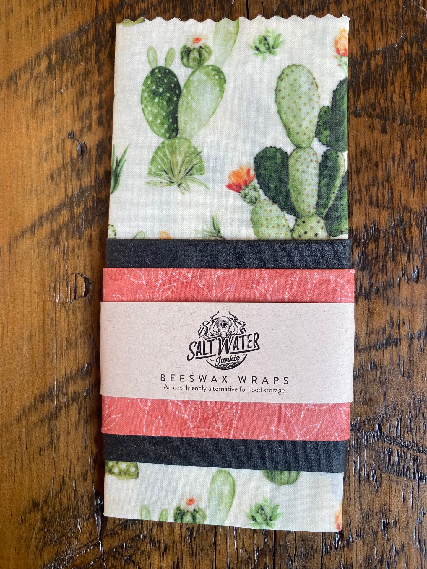Quirky Cactus - Trio Set Of Beeswax Food Wraps