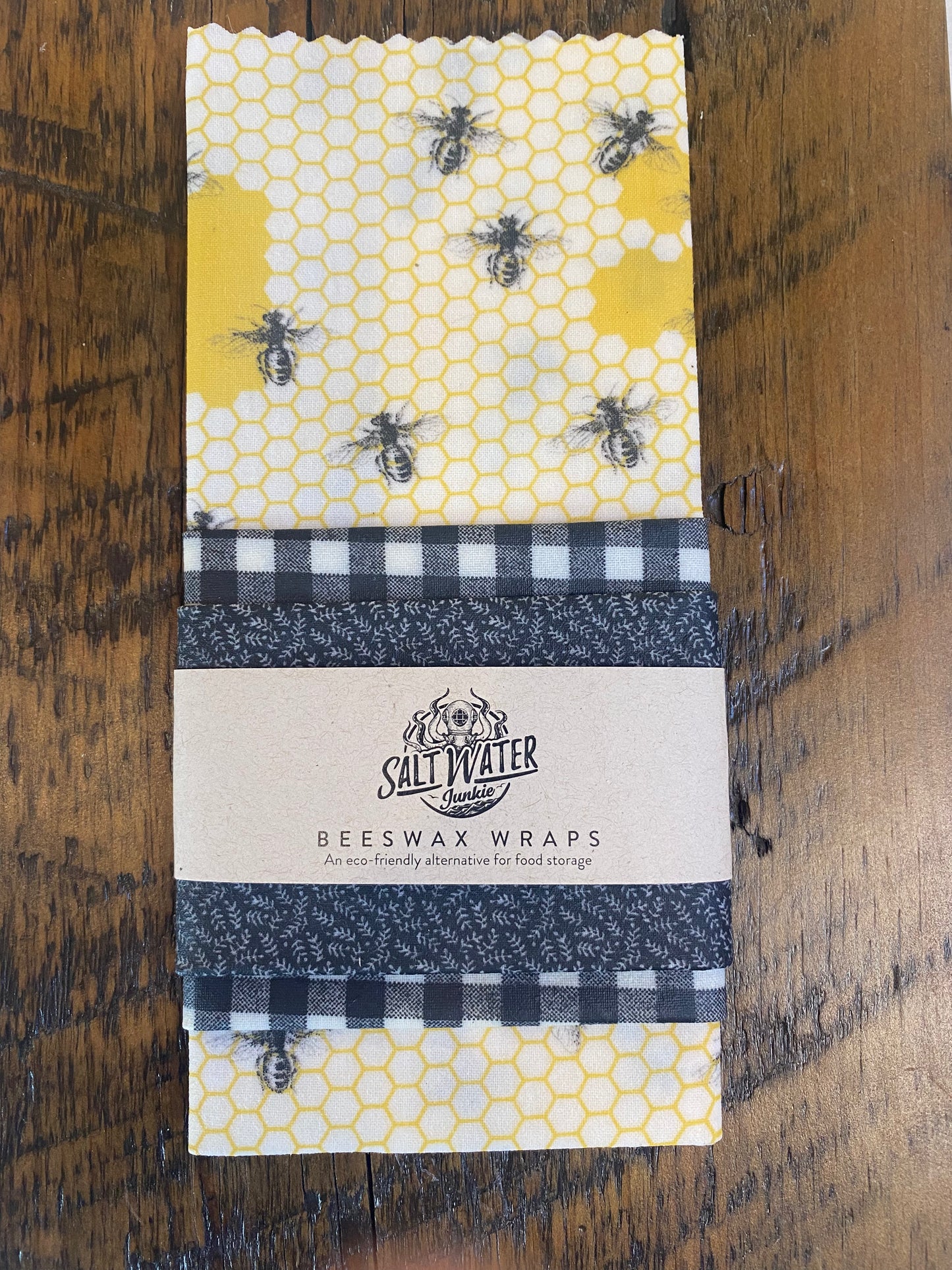 Honey Bee - Trio Set Of Beeswax Food Wraps