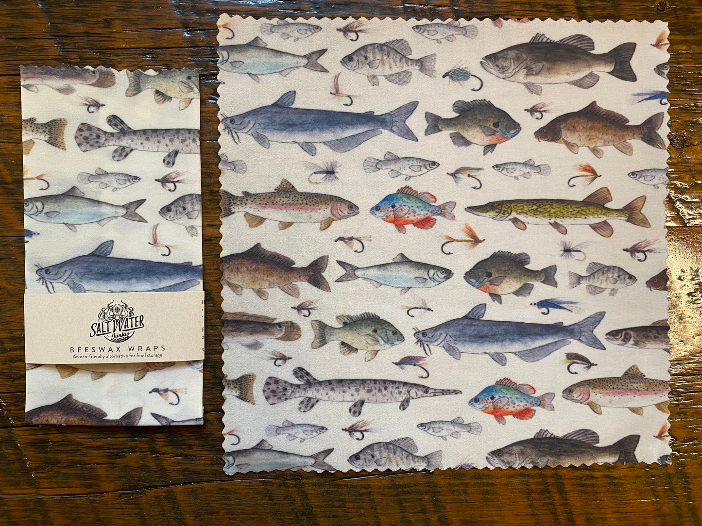 Gone Fishing Beeswax Food Wrap - Single Medium