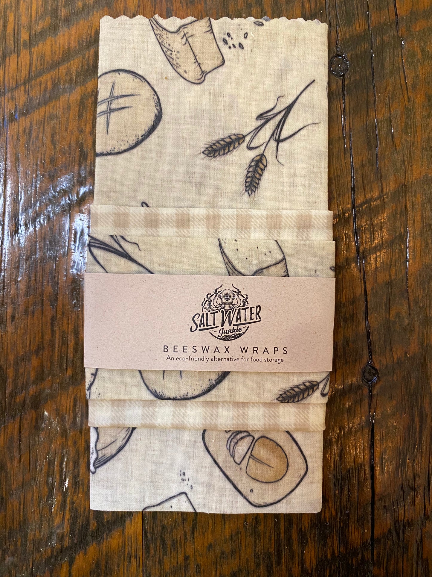 For The Love Of Sourdough -Trio Set Of Beeswax Food Wraps
