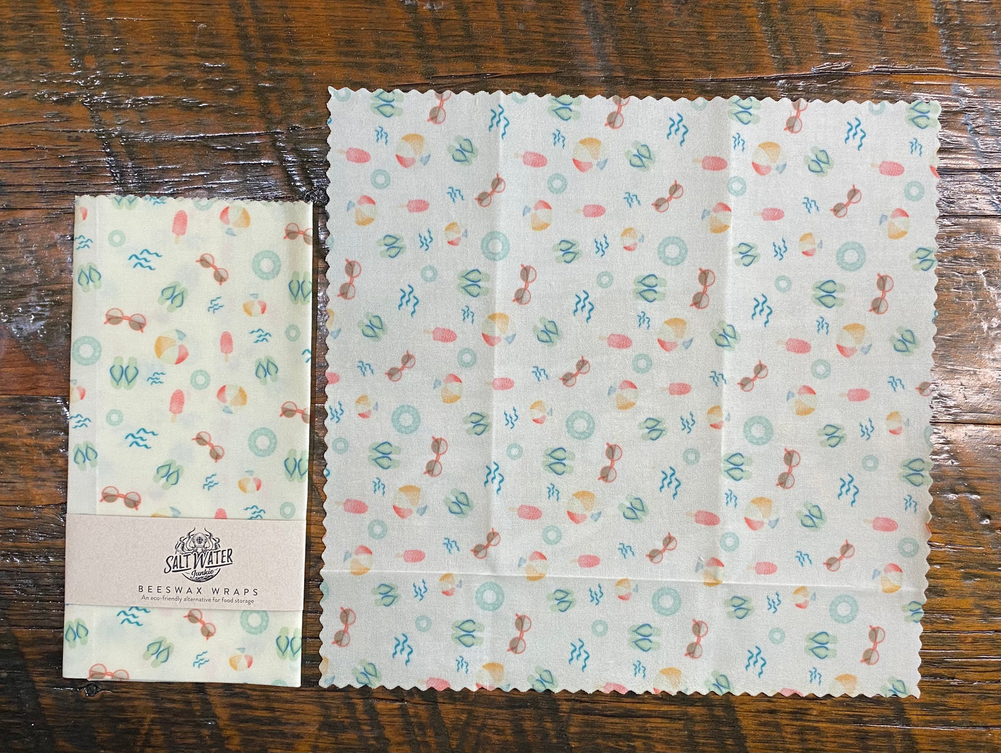 Beach Vibes Beeswax Food Wrap - Single Medium