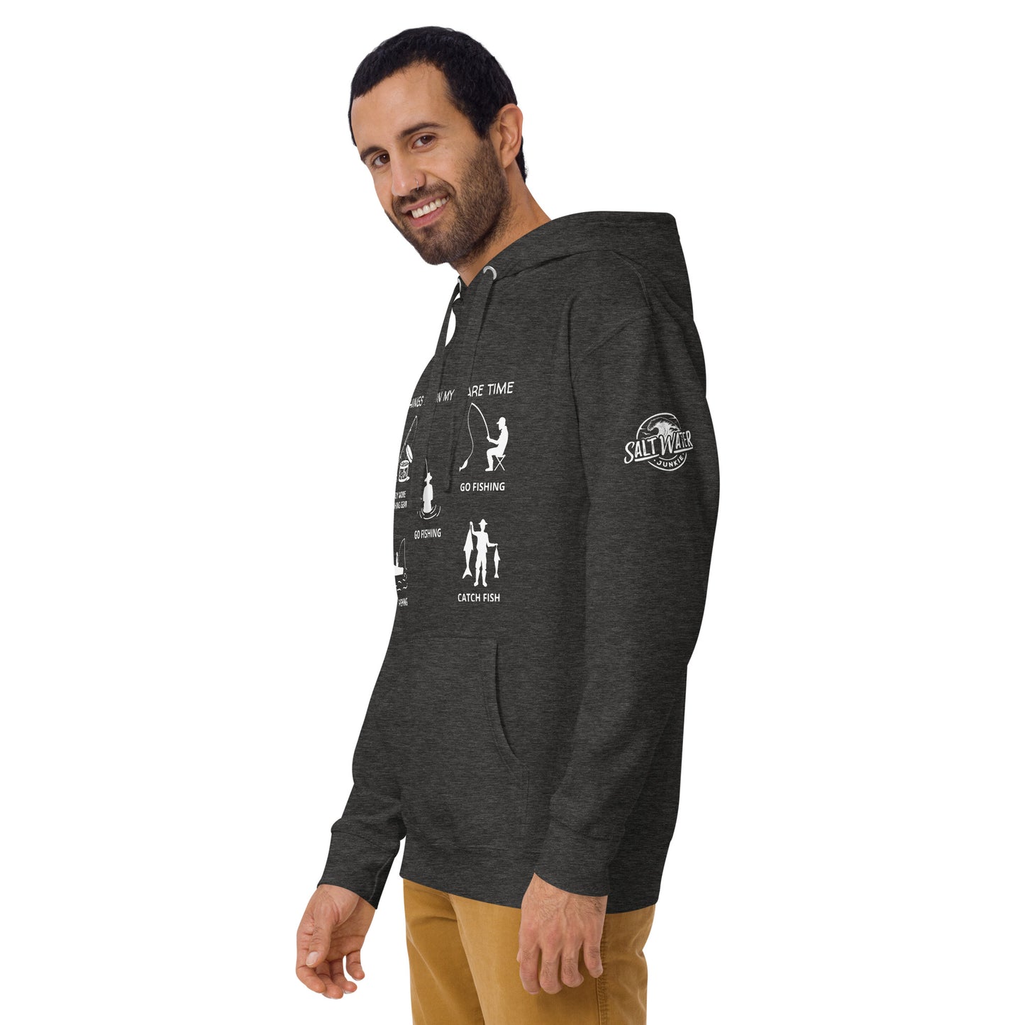 Gone Fishing (SWJ wave rider logo on sleeve) - Lad's Hoodie