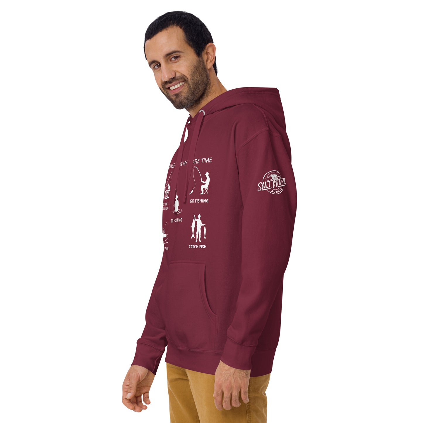 Gone Fishing (SWJ wave rider logo on sleeve) - Lad's Hoodie