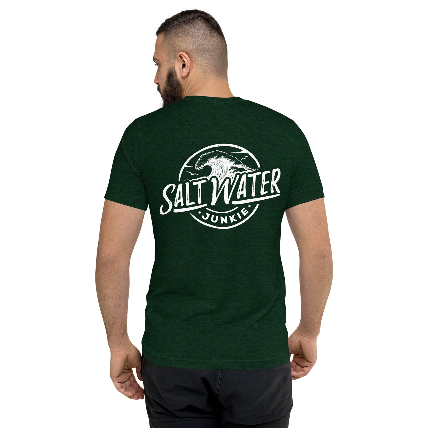 Salt Water Junkie Wave (chest & back) - Tri Blend Unisex T-Shirt