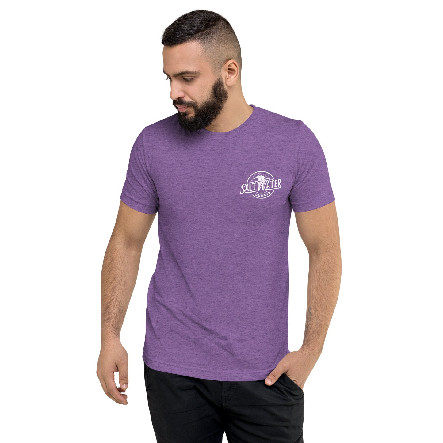 Salt Water Junkie Wave (chest & back) - Tri Blend Unisex T-Shirt