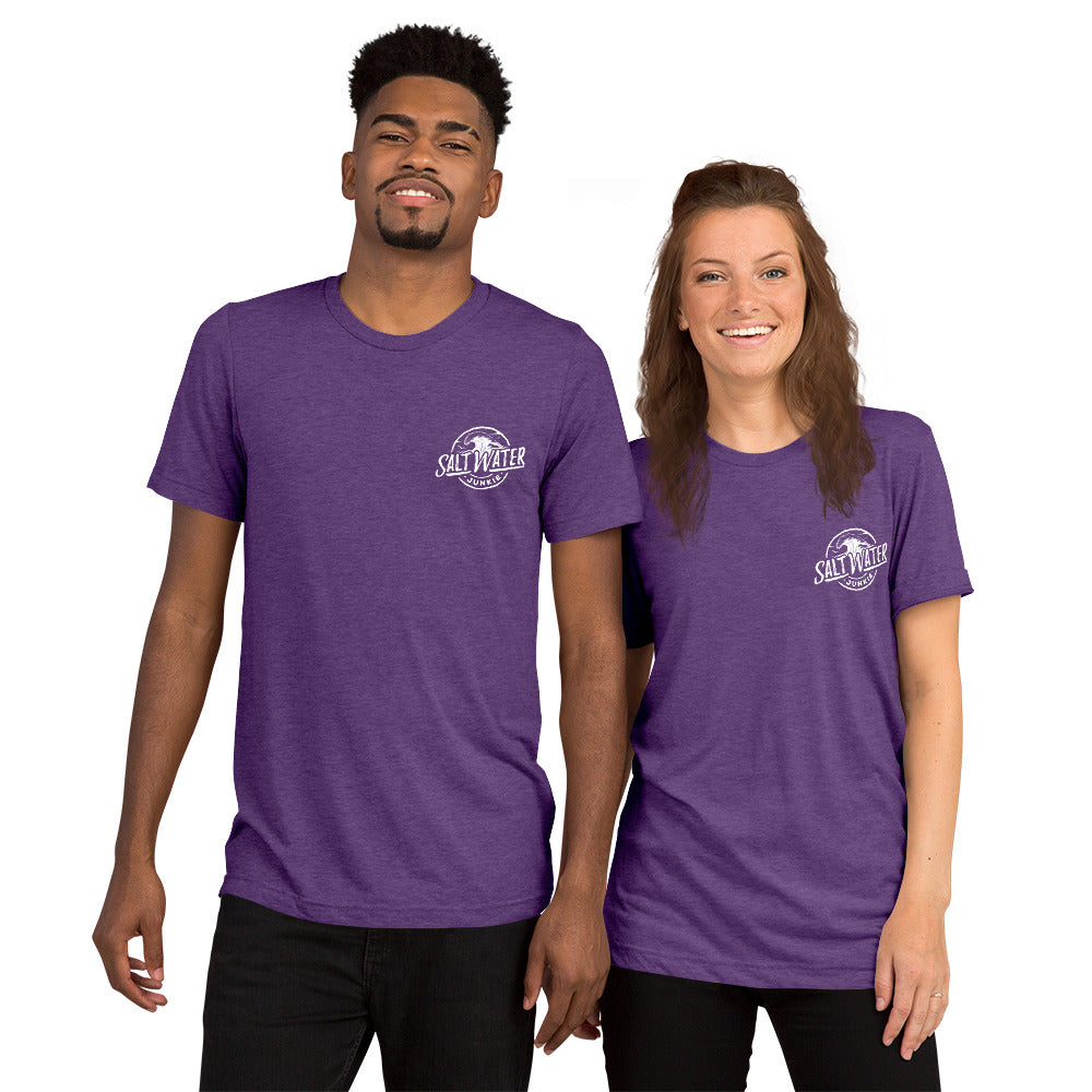 Salt Water Junkie Wave (chest & back) - Tri Blend Unisex T-Shirt