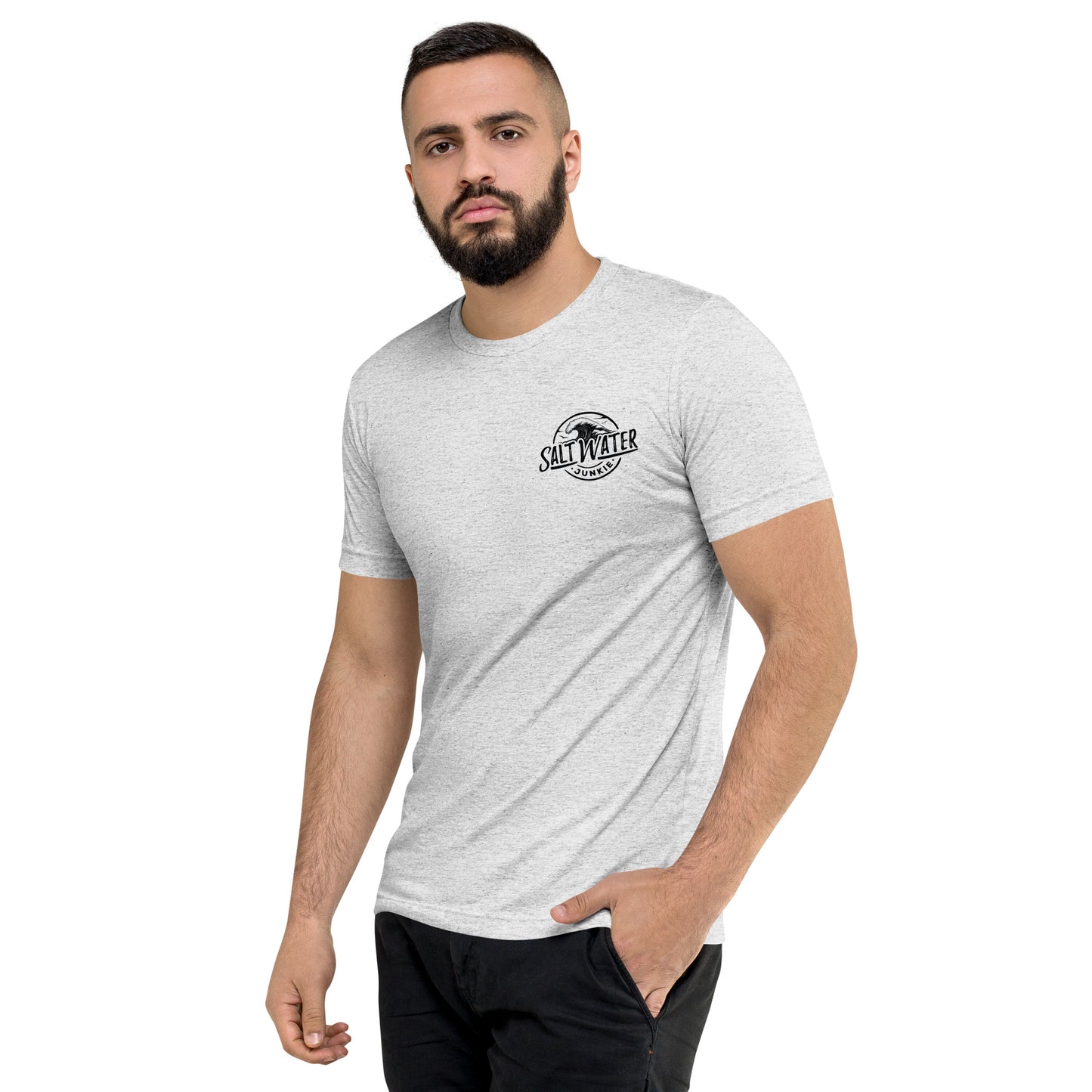 Salt Water Junkie Wave (chest & back) - Tri Blend Unisex T-Shirt
