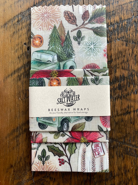 Country Christmas - Trio Set of Beeswax Food Wraps