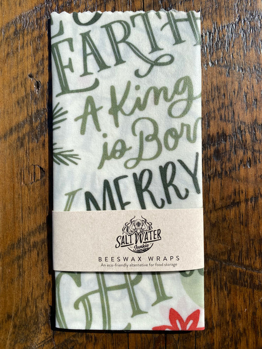 Christmas Words - Beeswax Food Wraps XL Single