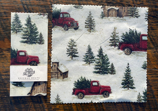 Christmas At The Farm - Beeswax Food Wraps Single Medium