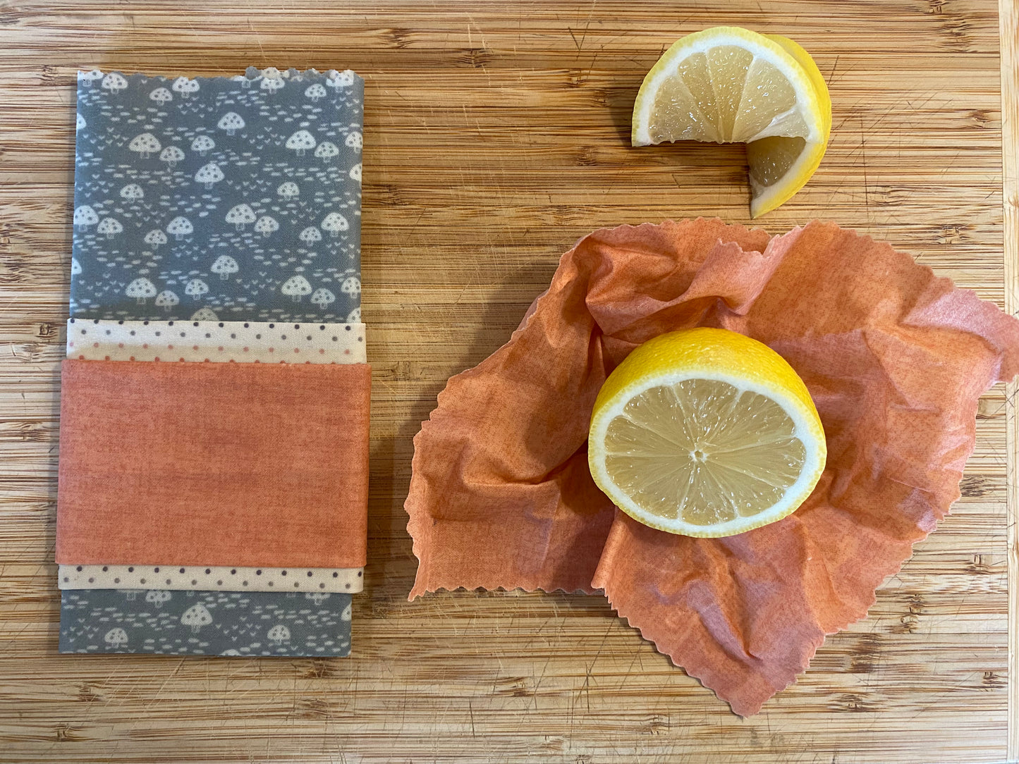 Mushroom - Trio Set of Beeswax Food Wrap