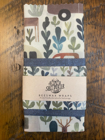 Reusable beeswax wraps laid flat