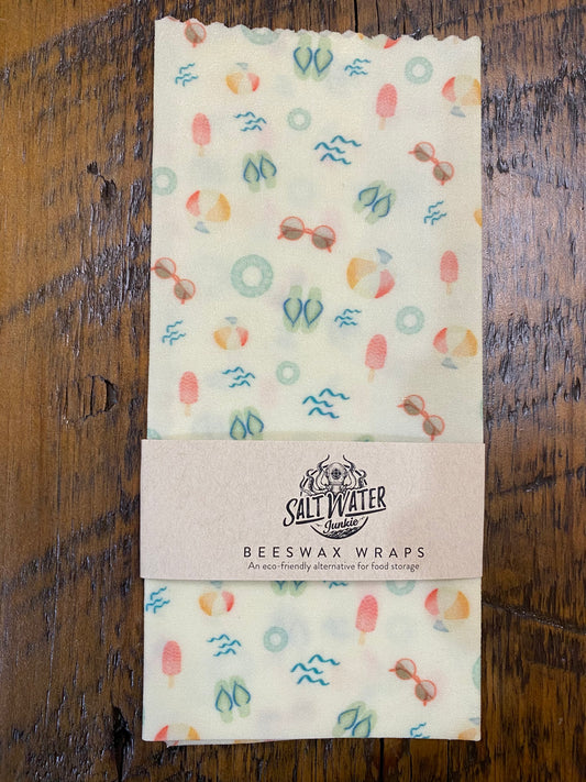 Beach Vibes Beeswax Food Wrap - Single Medium