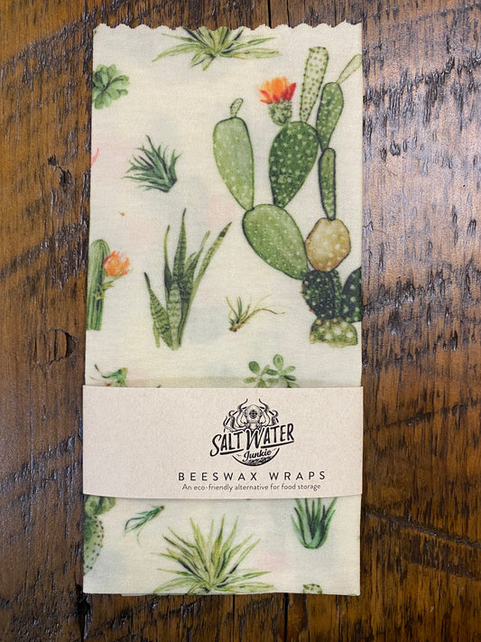 Quirky Cactus Beeswax Food Wrap - Single Medium