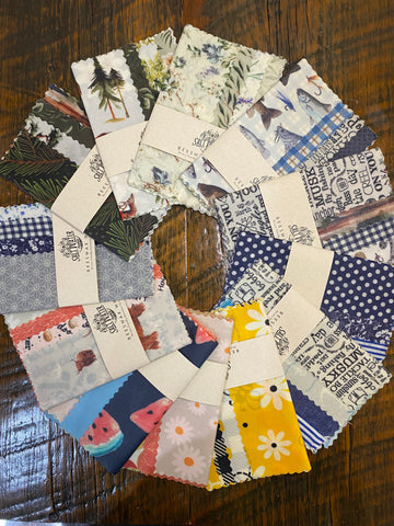 Reusable beeswax wraps in use