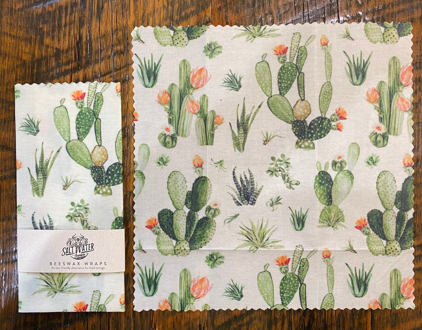 Quirky Cactus Beeswax Food Wraps - Single Medium