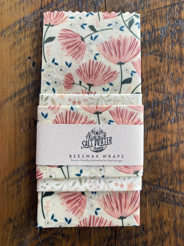 Beeswax food wraps on kitchen counter