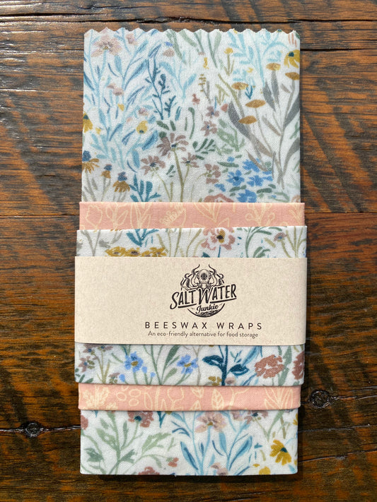 Wild Flowers - Trio Set of Beeswax Food Wraps