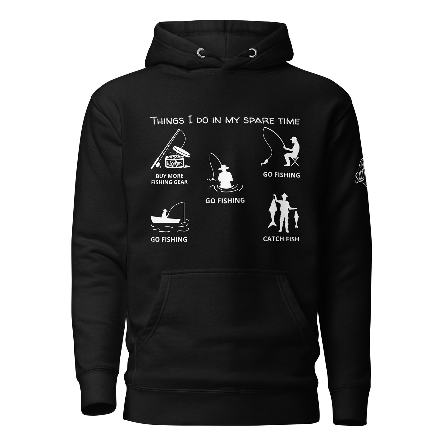 Gone Fishing (SWJ wave rider logo on sleeve) - Lad's Hoodie
