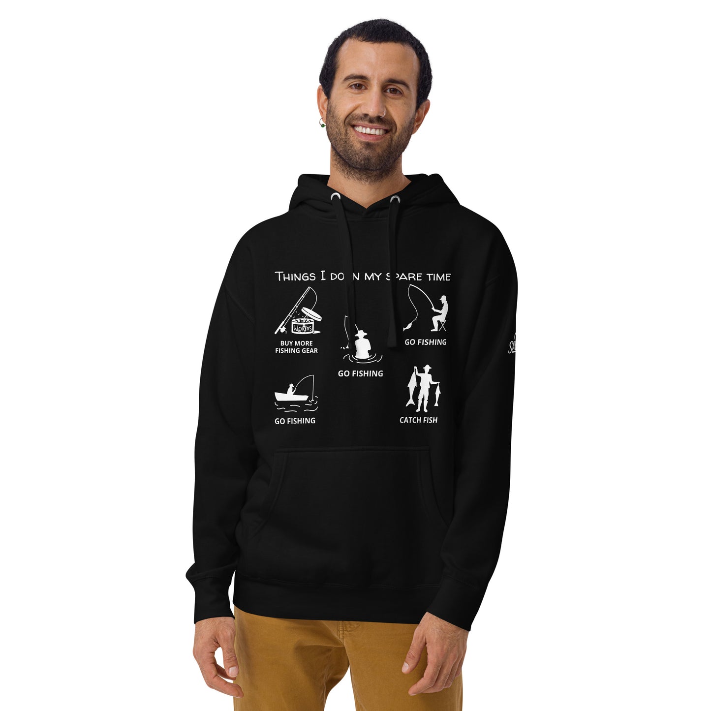 Gone Fishing (SWJ wave rider logo on sleeve) - Lad's Hoodie