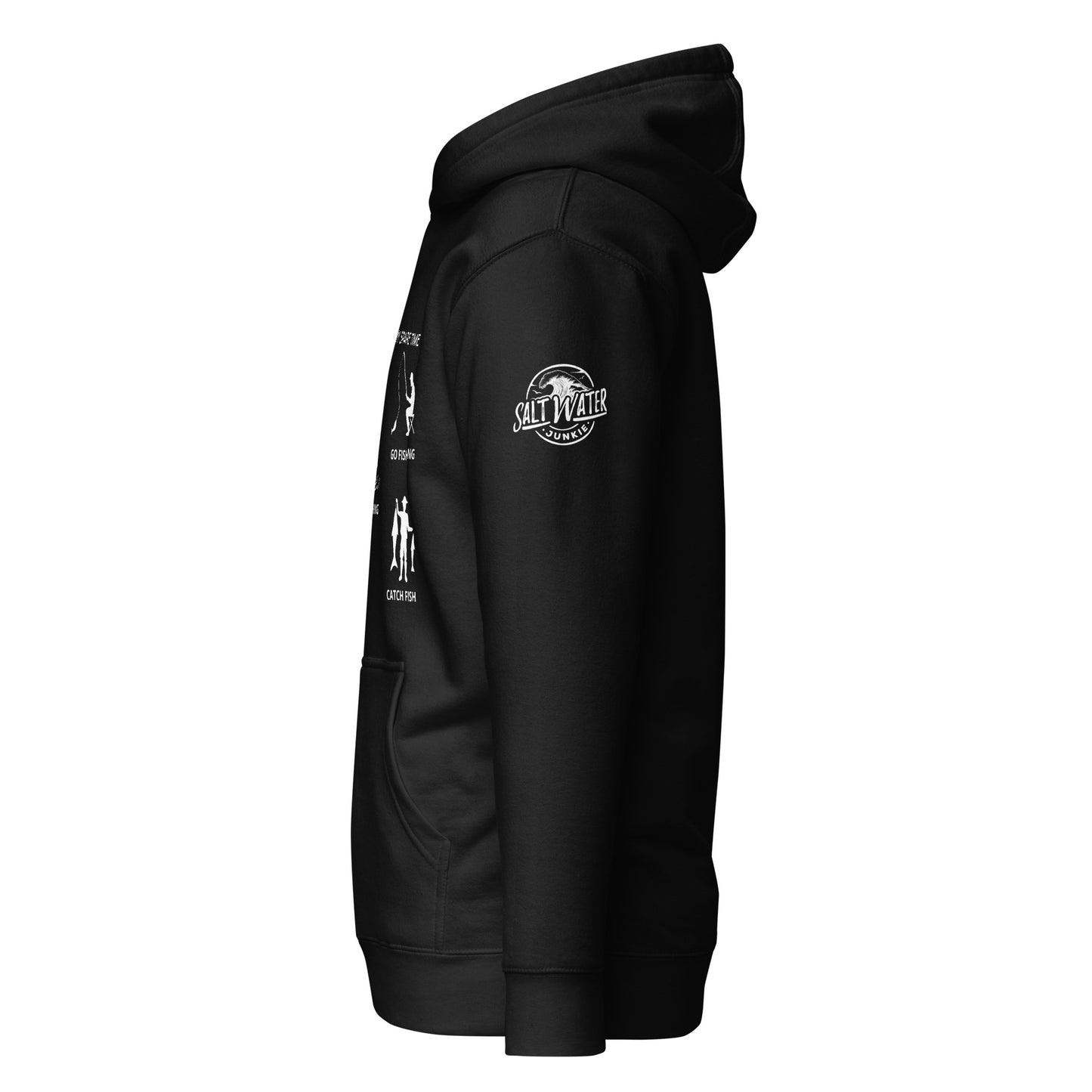 Gone Fishing (SWJ wave rider logo on sleeve) - Lad's Hoodie