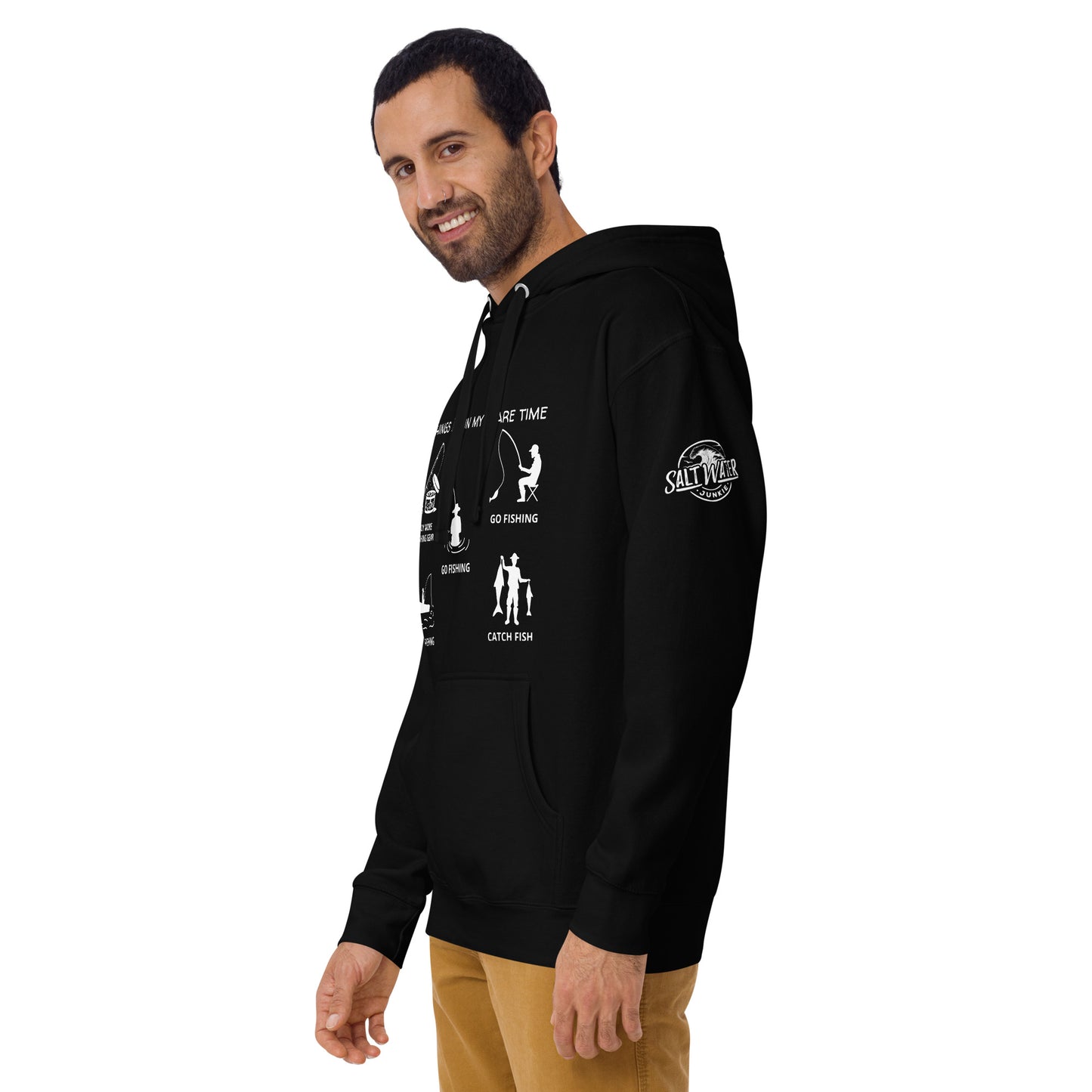 Gone Fishing (SWJ wave rider logo on sleeve) - Lad's Hoodie