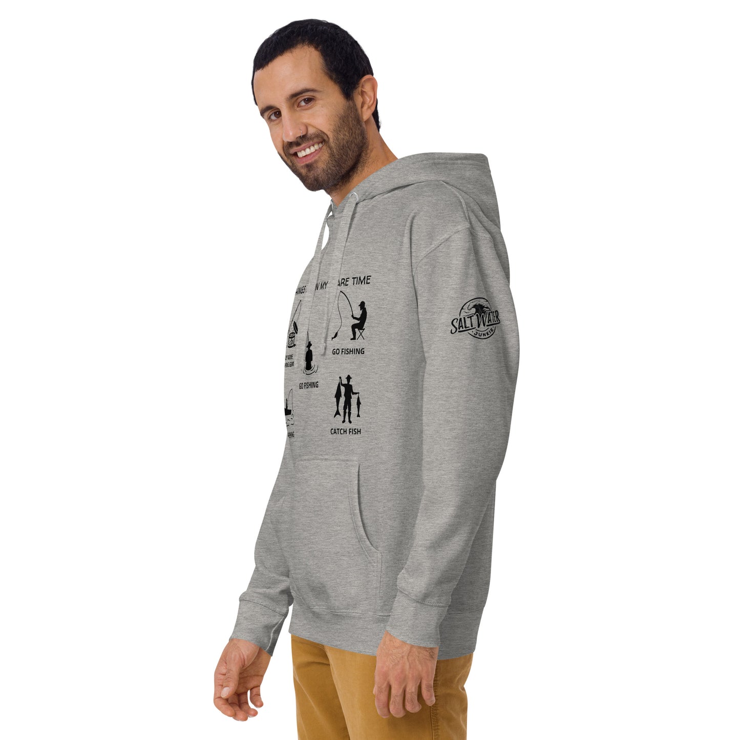 Gone Fishing (SWJ wave rider logo on sleeve) - Lad's Hoodie