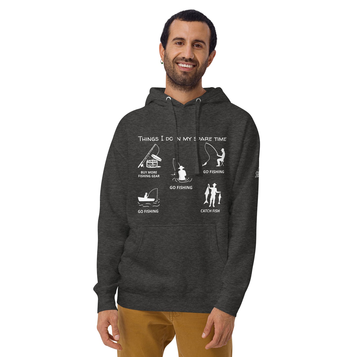 Gone Fishing (SWJ wave rider logo on sleeve) - Lad's Hoodie