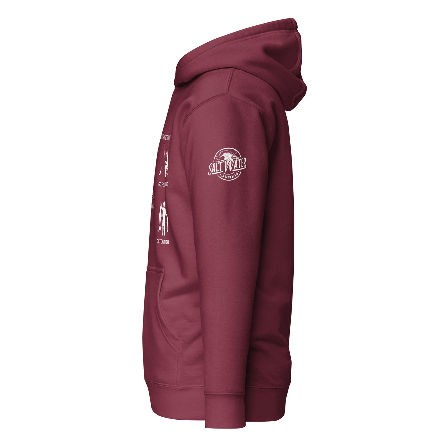 Gone Fishing (SWJ wave rider logo on sleeve) - Lad's Hoodie