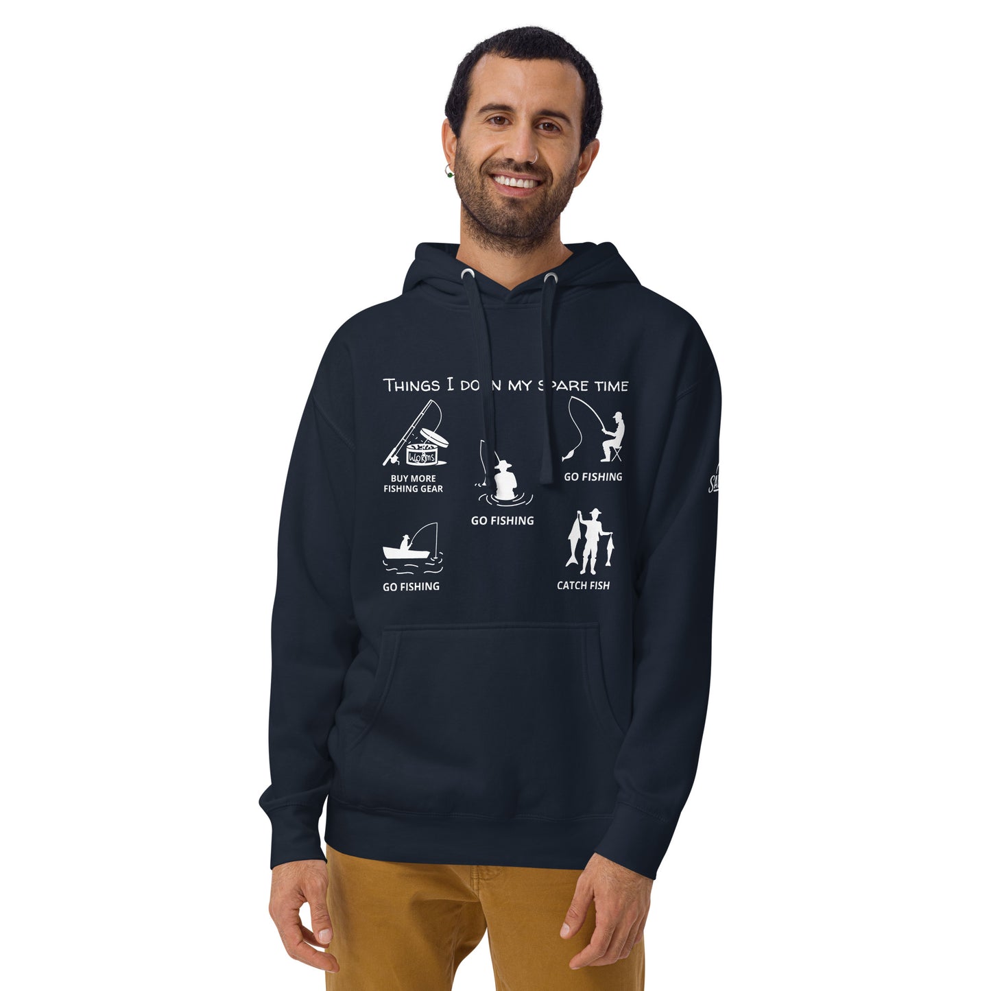 Gone Fishing (SWJ wave rider logo on sleeve) - Lad's Hoodie