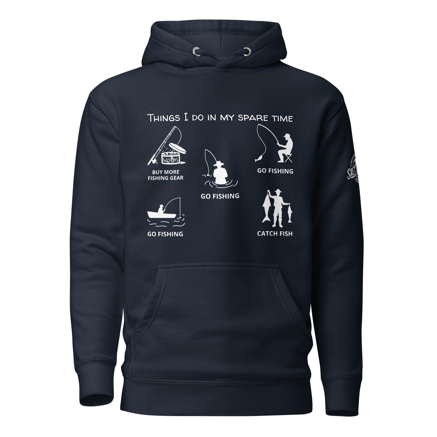 Gone Fishing (SWJ wave rider logo on sleeve) - Lad's Hoodie