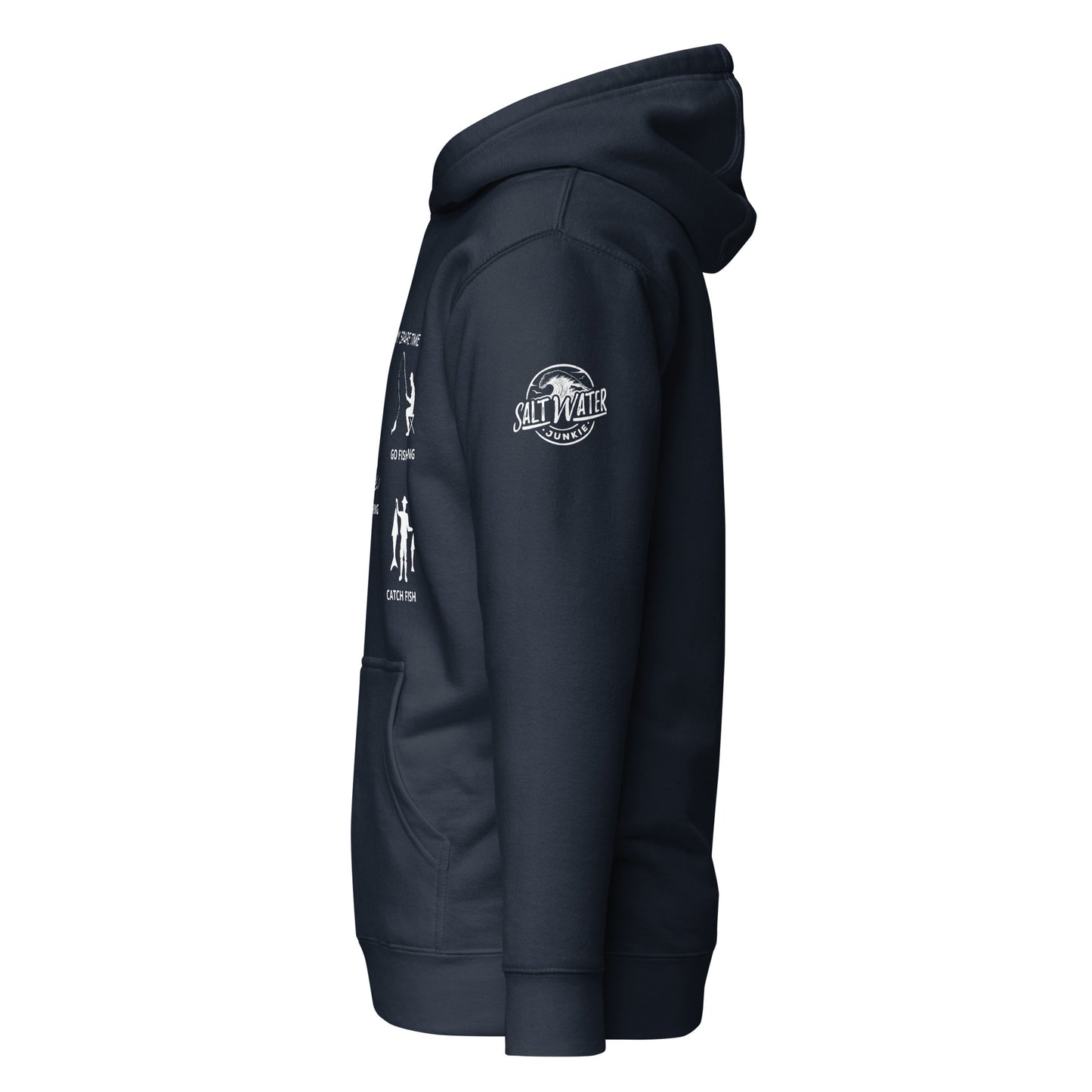 Gone Fishing (SWJ wave rider logo on sleeve) - Lad's Hoodie