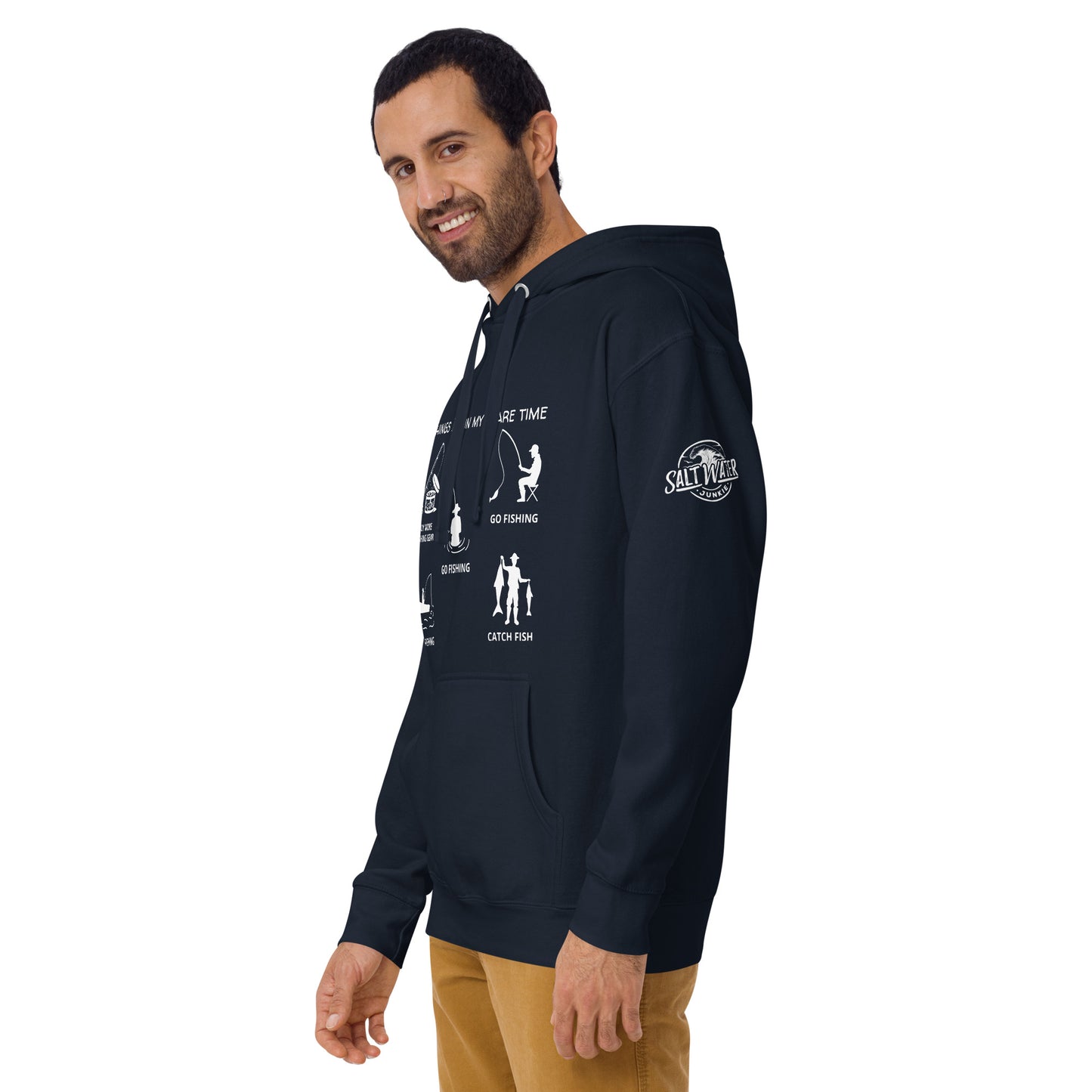 Gone Fishing (SWJ wave rider logo on sleeve) - Lad's Hoodie