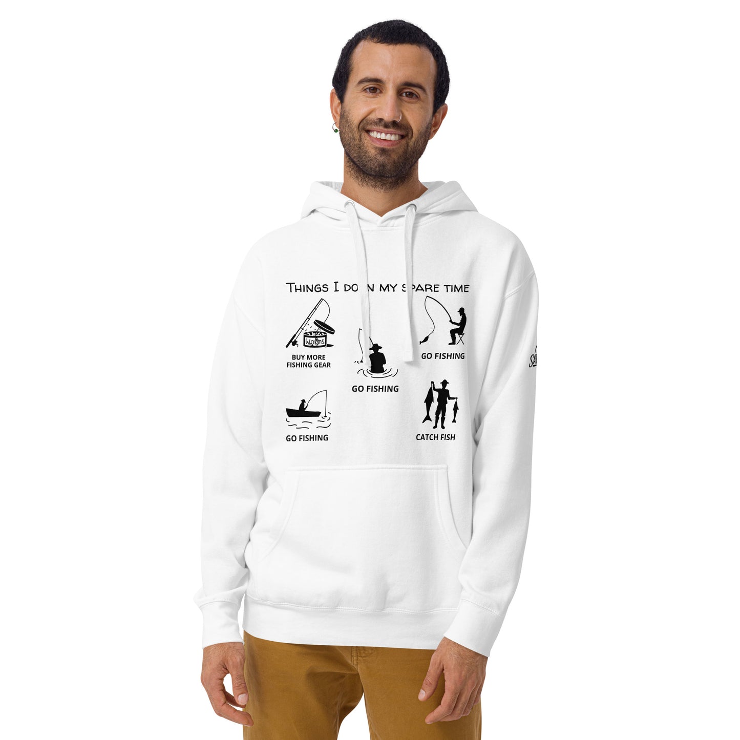 Gone Fishing (SWJ wave rider logo on sleeve) - Lad's Hoodie