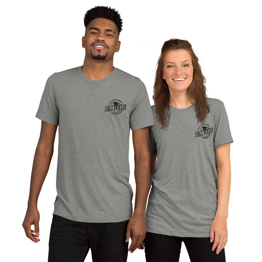 Salt Water Junkie Wave (chest & back) - Tri Blend Unisex T-Shirt