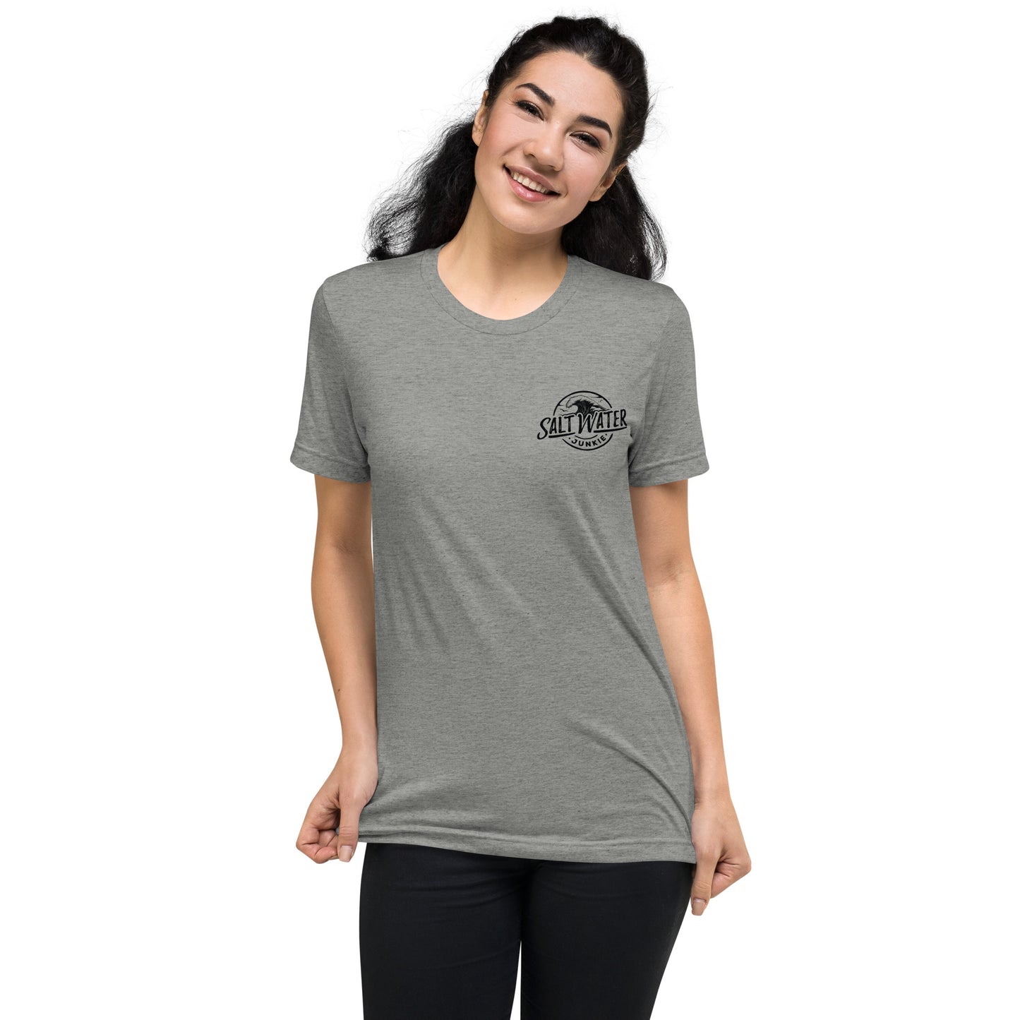 Salt Water Junkie Wave (chest & back) - Tri Blend Unisex T-Shirt