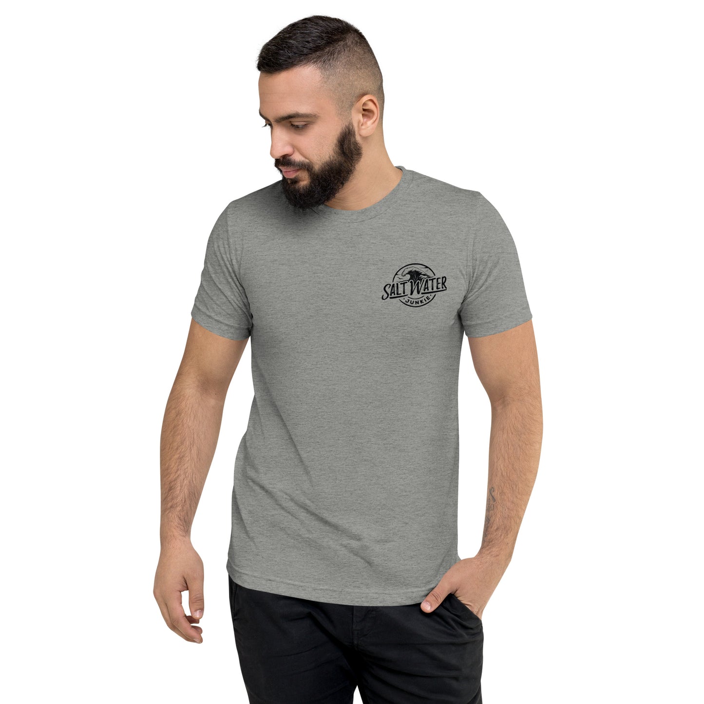 Salt Water Junkie Wave (chest & back) - Tri Blend Unisex T-Shirt