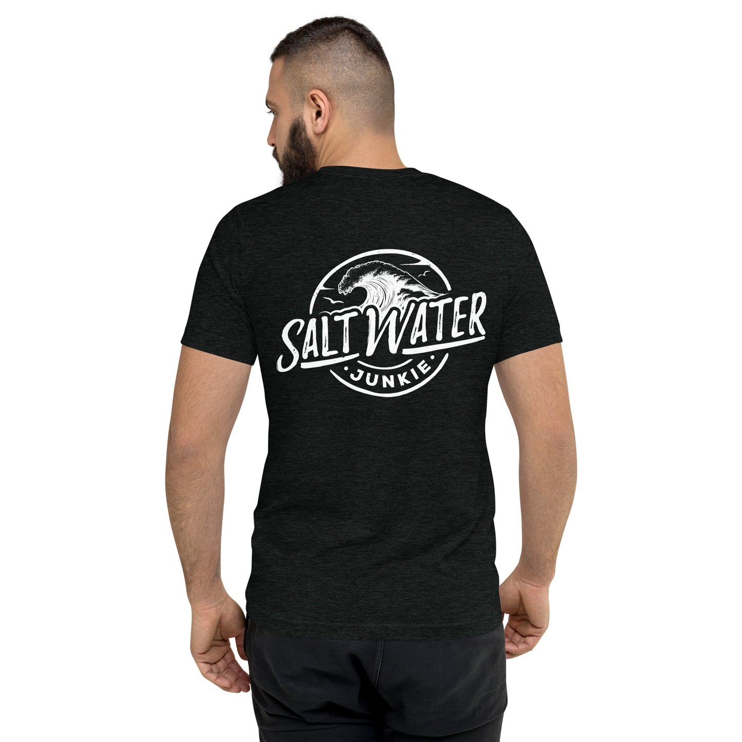 Salt Water Junkie Wave (chest & back) - Tri Blend Unisex T-Shirt