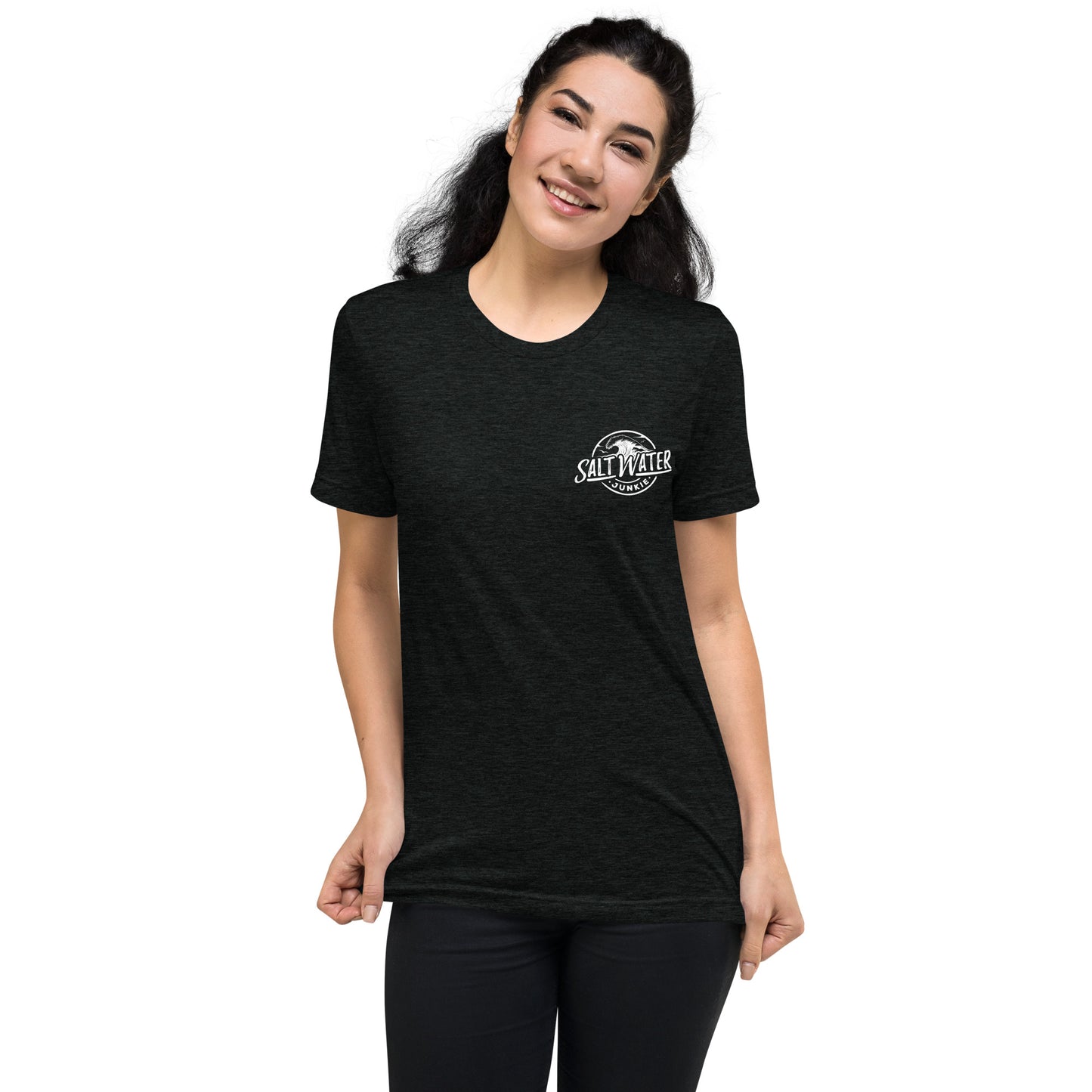 Salt Water Junkie Wave (chest & back) - Tri Blend Unisex T-Shirt
