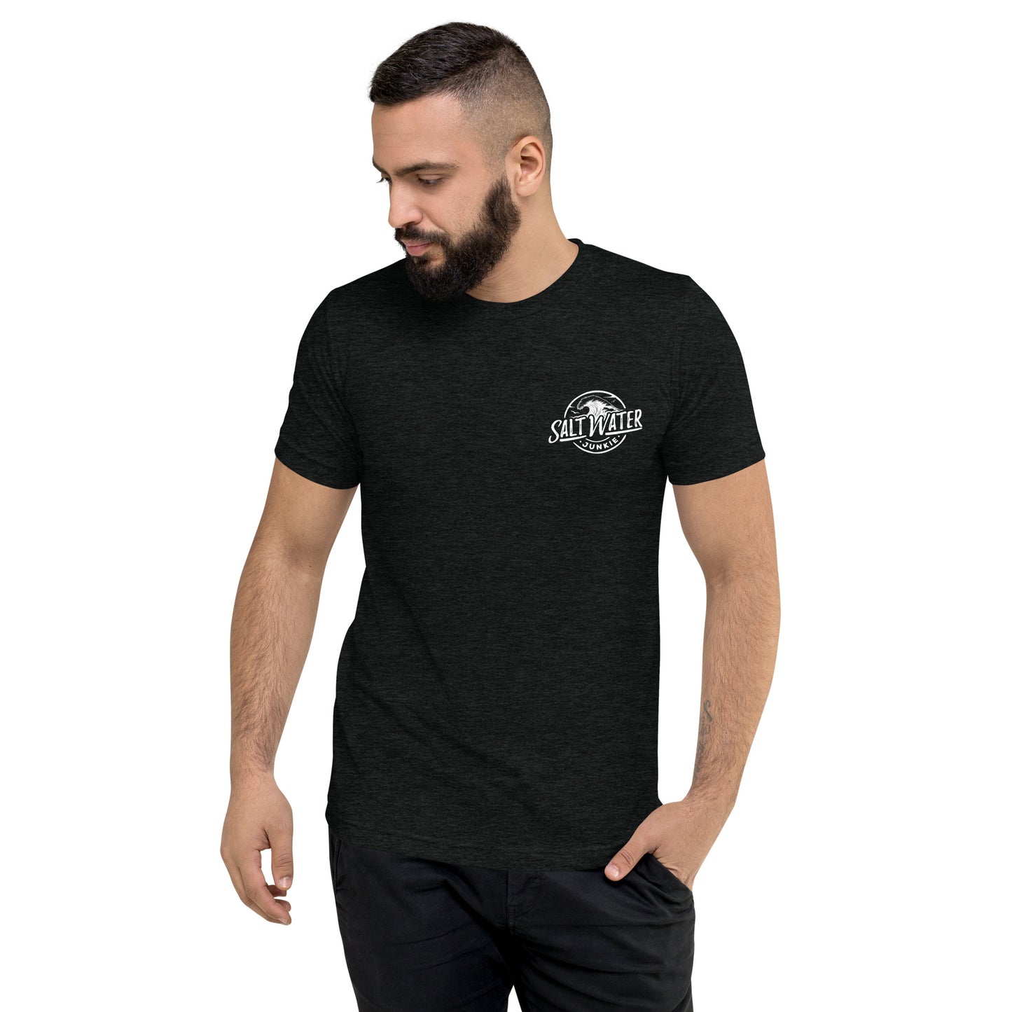 Salt Water Junkie Wave (chest & back) - Tri Blend Unisex T-Shirt