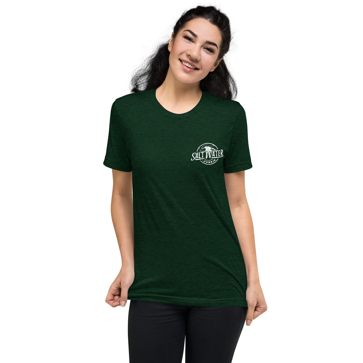 Salt Water Junkie Wave (chest & back) - Tri Blend Unisex T-Shirt