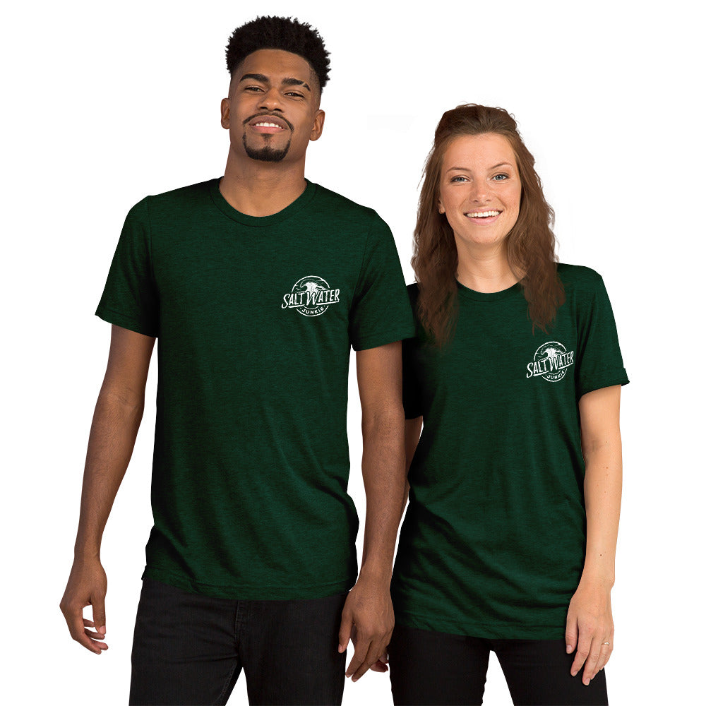 Salt Water Junkie Wave (chest & back) - Tri Blend Unisex T-Shirt