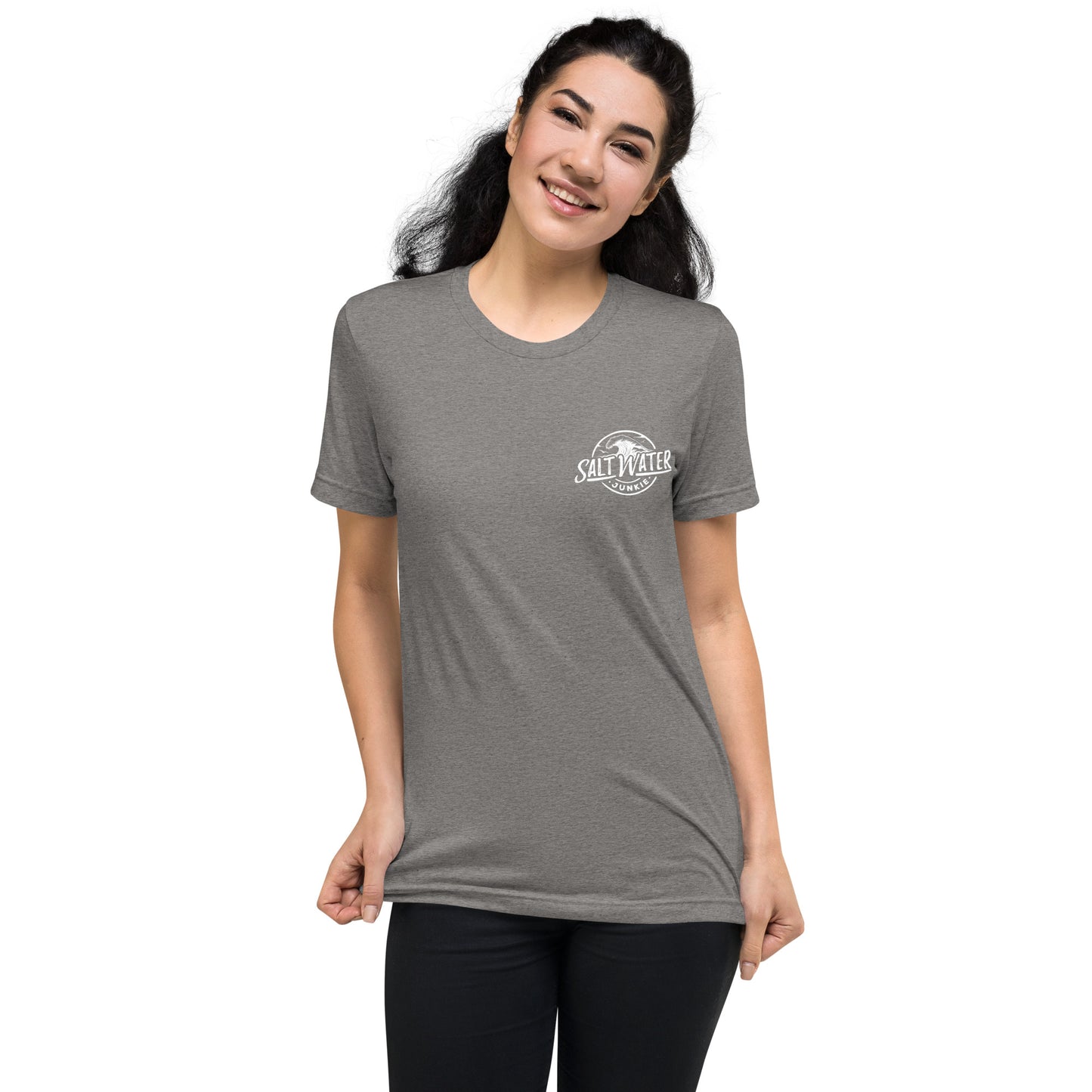 Salt Water Junkie Wave (chest & back) - Tri Blend Unisex T-Shirt