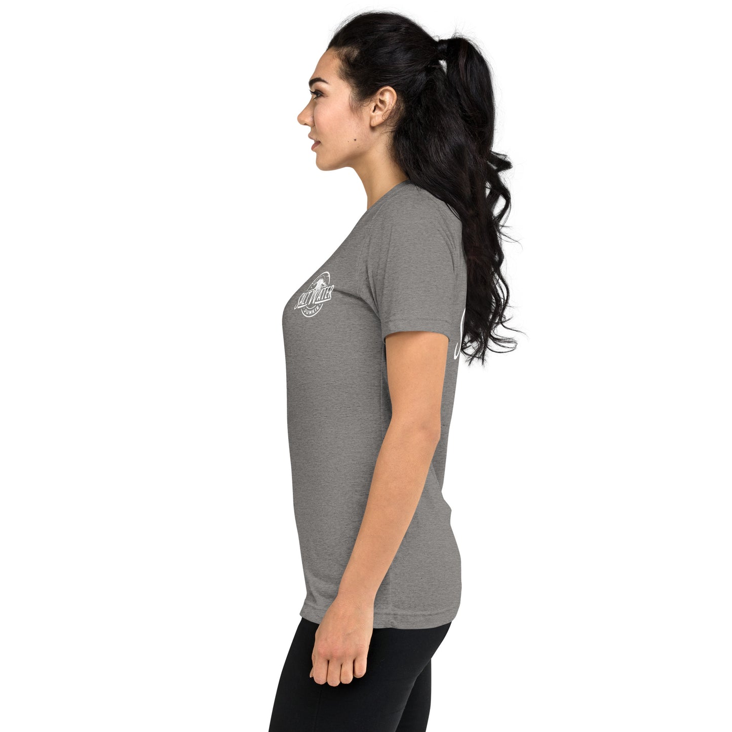Salt Water Junkie Wave (chest & back) - Tri Blend Unisex T-Shirt