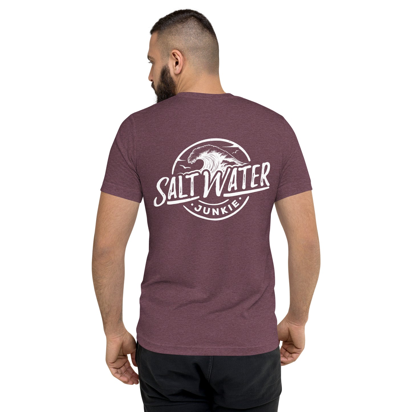 Salt Water Junkie Wave (chest & back) - Tri Blend Unisex T-Shirt
