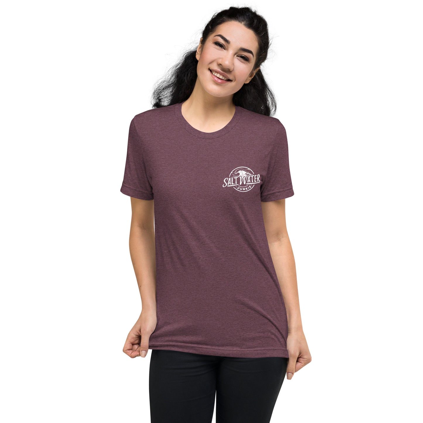 Salt Water Junkie Wave (chest & back) - Tri Blend Unisex T-Shirt